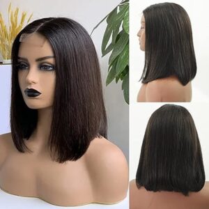 12A Double Drawn 200nsity Brazilian 2*6 Kim Closure Bob Double Drawn Hair Bone Silky Straight Human Hair Wigs - Haircar...
