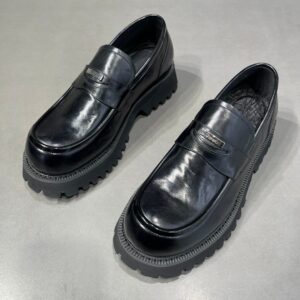 Leather For Men, Korean Version, Trendy, Handsome, Casual, Sponge Cake, Black Genuine Leather, Loafers, British Style, - S...