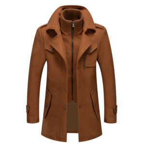 Men's Coat Double Neck Thick Autumn/Winter Super Men's Jacket Collar Men's Woolen Jacket - Herrenbekleidung