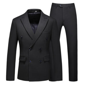men’s suit suit double-breasted solid color large size suit three-piece suit slim groom wedding dress