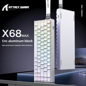 ATTACK SHARK X68MAX Aluminum Lump Lump Magnetic Axis Keyboard 8K Game CNC Mechanical RGB Light Keyboard - Computer-Kompone...