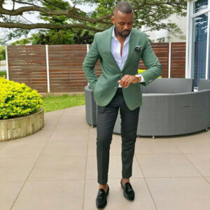 Male business casual green suit male two-piece bridegroom best man wedding banquet - Herrenbekleidung | Technik & Gadgets