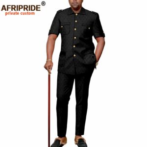 Men's Clothing African Ethnic Solid Color Men's Casual Jacket + Pants - Herrenbekleidung | Technik & Gadgets