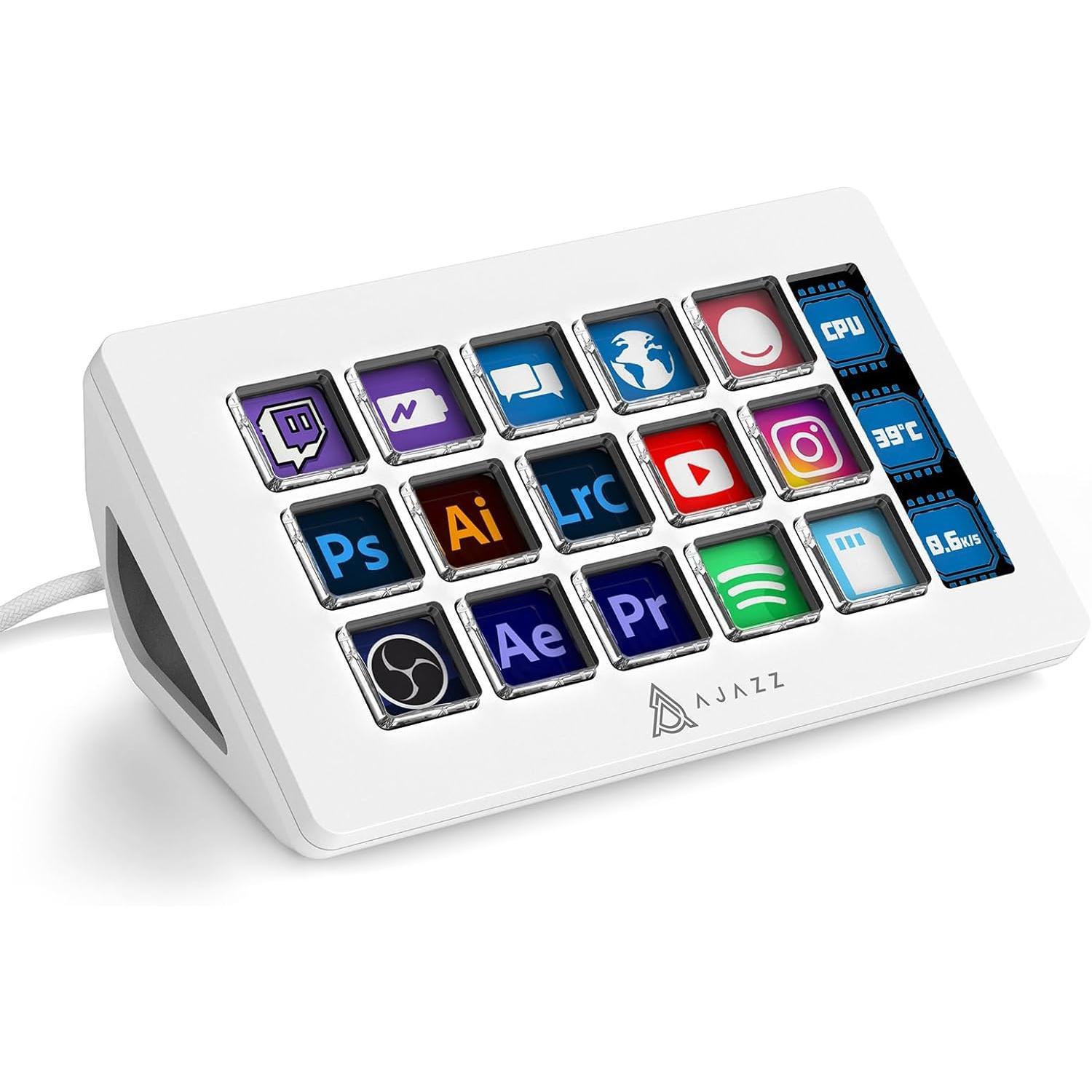 Ajazz AKP153E Visual Keyboard LCD Display Keys Programmable Shortcut Keyboard Macro Keys Programmable Desktop Controller -...