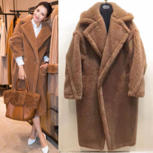 Women's Clothing Fashion Fur Long Coat Warm Thick Lamb Fur Coat Coral Velvet - Damenbekleidung | Technik & Gadgets