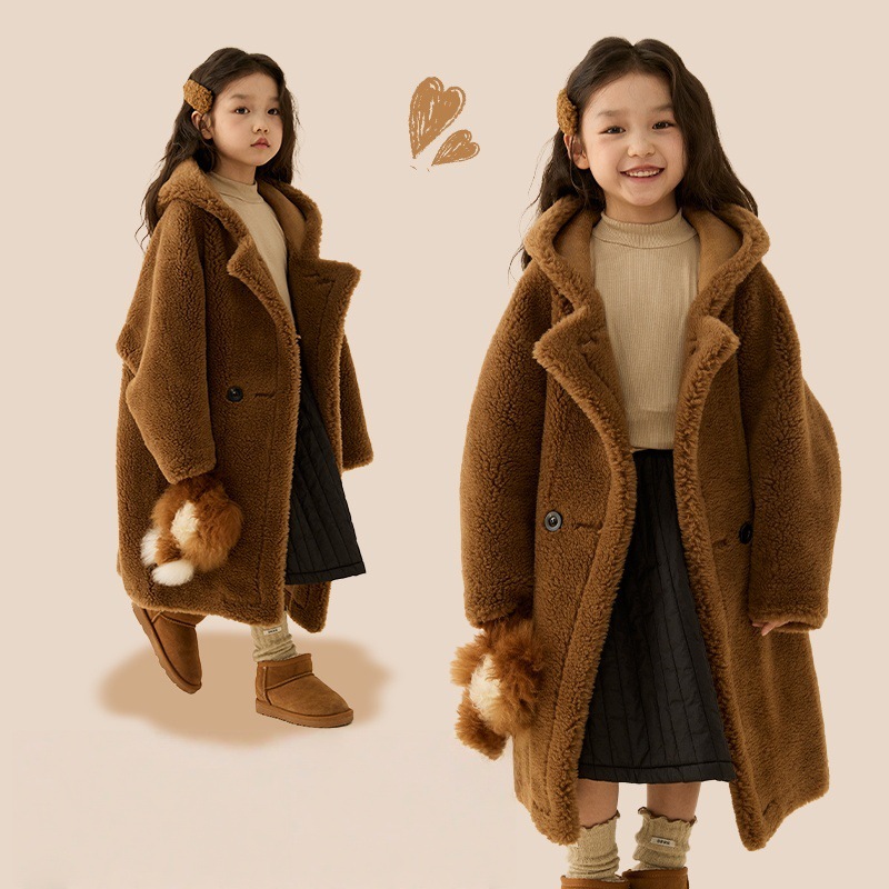 2025 New Fur And Fur Coat For Middle And Large Children's Temperament Autumn And Winter Clothing Warm Off Season Clearance...