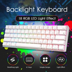 Farfi RK61 Desk Keyboard Sensitive Low Latency Ergonomic Wired Bluetooth-compatible Gaming Mechanical Keyboard For Office ...