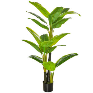Künstlicher Bananenbaum Dekorative Kunstpflanze 150 Cm Für Innen & Außen Im Kunststofftopf Pflegeleicht - Waschen & Reinigen