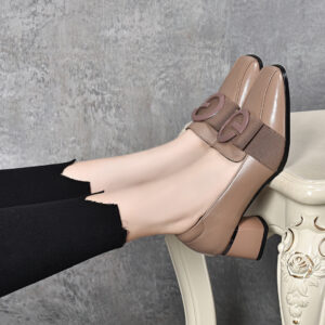 2025 Spring New High Heels, Thick Bottom Heel Square Head Work Buckle Head Layer Cowhide Shoes - Schuhe | Technik & Gadgets