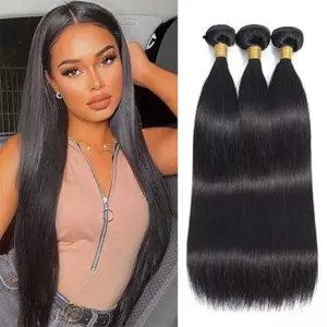 Natural Color Straight Human Hair Bundles Pure Brazilian Hair Remy Hair 8-32 Inch