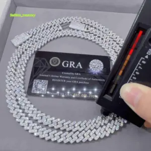 Pass Diamond Tester Iced Out Vvs Moissanite Sterling Sier 10mm Cuban Link Chain - Geschenke | Technik & Gadgets