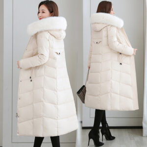 Women's Clothing winter cotton coat fashionable large fur collar khaki down cotton coat and jacket - Damenbekleidung
