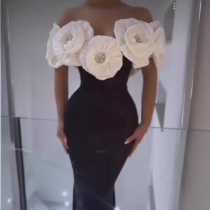 Women's Clothing bandage dress white big flower long dress - Damenbekleidung | Technik & Gadgets