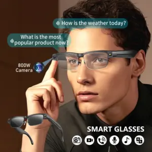 Camera Smart Glasses Photo Video Record BT Call Music Playback Smart Glasses Al Object Recognition Voice Assistant Sunglas...