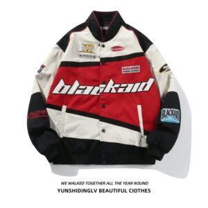 Original American Retro Racing Jacket Men And Women Bomb Street Motorcycle Jacket Baseball Clothing Autumn And Winter - He...