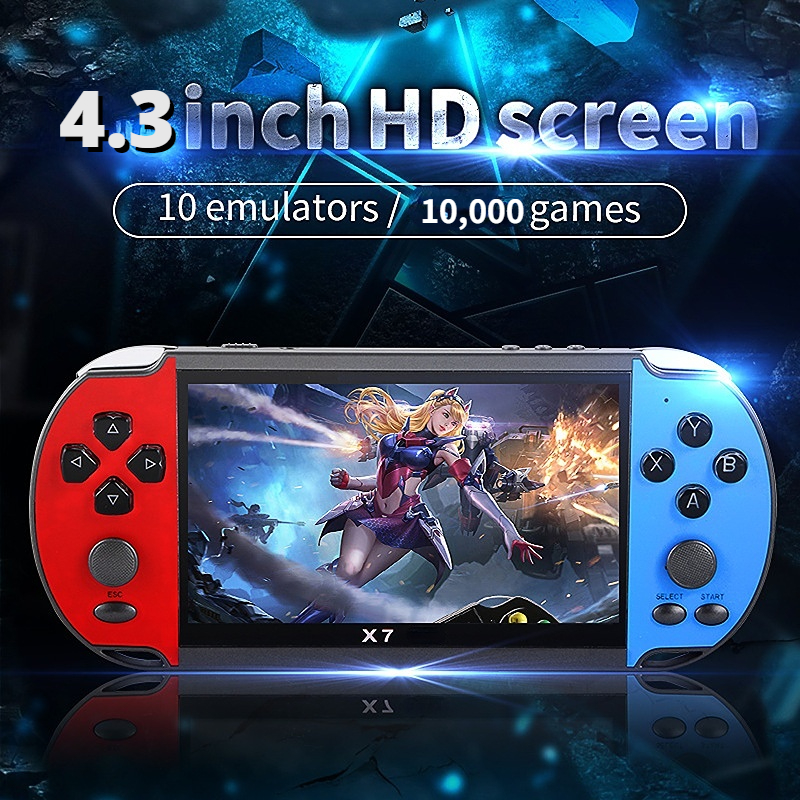 X7 4.3 Inch HD Large 8G Screen Classic Retro Console Built-in Games Mini Handheld MP5 Video Game - Computer