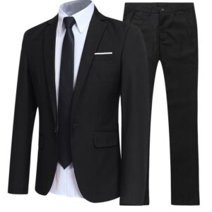 ​​Men's Two-Piece Business Professional Suit - Formal Solid Color Suit For Groom & Best Man - Four Seasons Wear​​ - Herren...