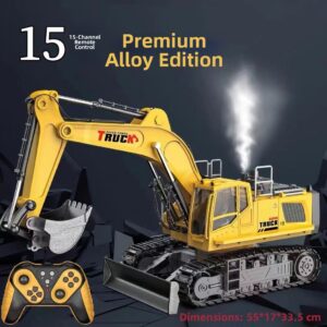Large Alloy Children's Remote Control Excavator Toy Car Simulation Electric Engineering Vehicle in Color Box - Spielzeug