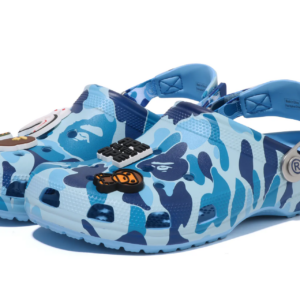 Bape X Crocs-Classic Clog ABC Camo Cave Shoes Camouflage Three Color, Green/Pink/Blue Men'S And Women'S Beach Shoes, Casua...