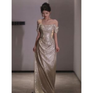 Women's Clothing Temperament High End Sparkling Toast Dress Bride Elegant Banquet Host Female - Damenbekleidung