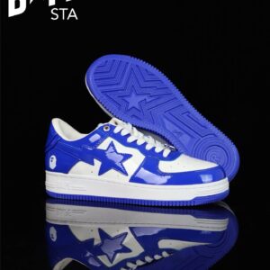 A BATHING-APE Classic Lacquer Leather Splicing Fashion Board Shoes Air Force No.1 Board Shoes Men And Women 22 Color Optio...