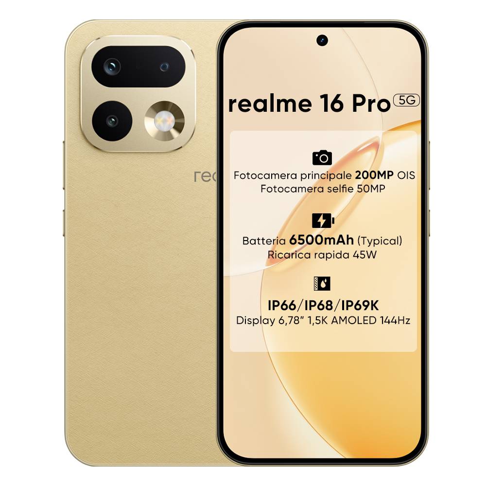 Realme 16 Pro 5G EU MediaTek Dimensity 7300 Max 144Hz AMOLED 200MP OIS Camera 6500mAh Battery Dual SIM - Handys