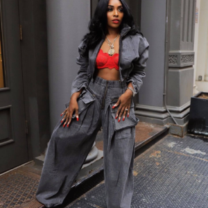 Women's Clothing fashion Retro Wide leg Loose Heavy duty denim two piece suit Women's clothing - Damenbekleidung