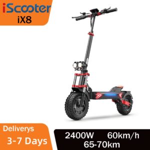iScooter IX8 12 Inch Off-Road Electric Scooter Dual Motors 2400W 60KM/H 48V 20Ah Battery Dual Suspension E-scooter - Ander...