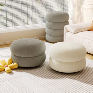 Cream Style Small Household Internet Famous Footstep Living Room Low Sofa, Lamb Velvet Seat Cushion, Shoe Changing - Wasch...