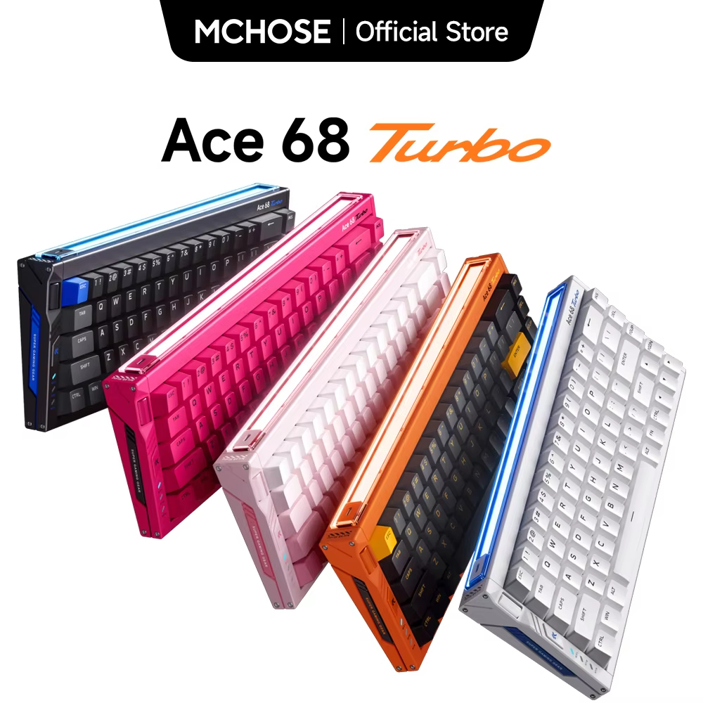 MCHOSE Ace 68 Turbo Full-aluminum Esports Hall Effect Keyboard RT 0.001–3.4mm Latency 0.06ms/0.08ms Polling 8k/16kHz Wired...