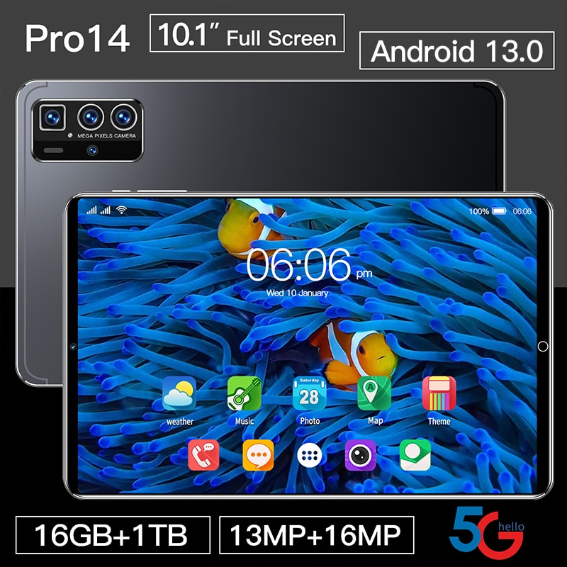 Global Version New 14 5G Unlocked I 4G Mobile Pro Pad Tablet 4g Android Original Tablet 10.1inch Android Tablets - Compute...