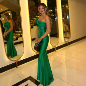 Elegant Evening Gown for Women Green Strapless Mermaid Style for Cocktail Parties Prom And Formal Events - Damenbekleidung