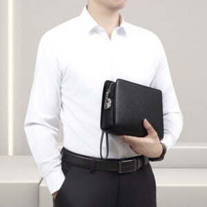 Herrentaschen Herrenhandtaschen, Herren-Echtleder-Zahlenschloss, High-End-Clutch, Herren-Business-Clutch mit großem Fassun...
