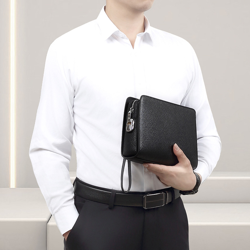 Herrentaschen Herrenhandtaschen, Herren-Echtleder-Zahlenschloss, High-End-Clutch, Herren-Business-Clutch mit großem Fassun...
