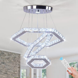 Modern Luxury LED Crystal Chandelier Easy Ceiling Installation With Stylish Home Decor Remote Control - Home Entertainment