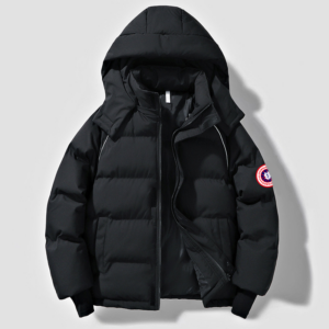 His & Hers US Map Patch Puffer Jacket - Couple's Winter Coat With Detachable Arm Badge, Windproof Streetwear - Herrenbekle...