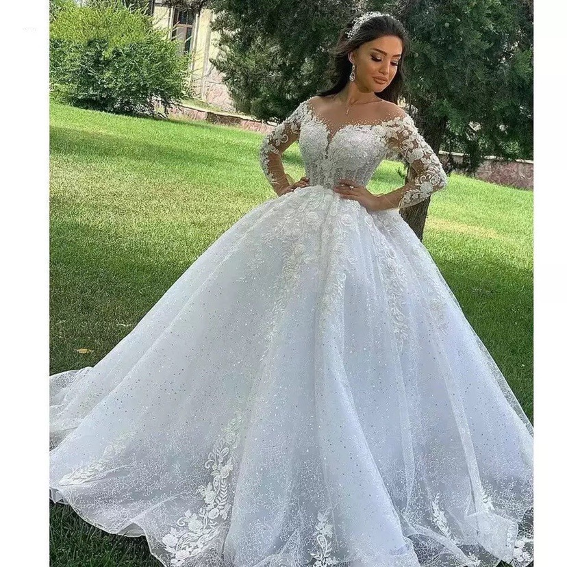 Women's Clothing wedding dress with backless slim fit long sleeves - Damenbekleidung | Technik & Gadgets