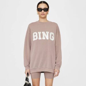 24SS Anine Bing AB Streetwear Sweatshirt Letter Printed Women Sweater Pullover Jumper Hoodie - Andere Sportarten
