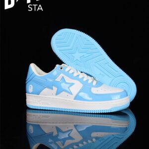 A BATHING-APE Classic Lacquer Leather Splicing Fashion Board Shoes Air Force No.1 Board Shoes Men And Women 22 Color Optio...