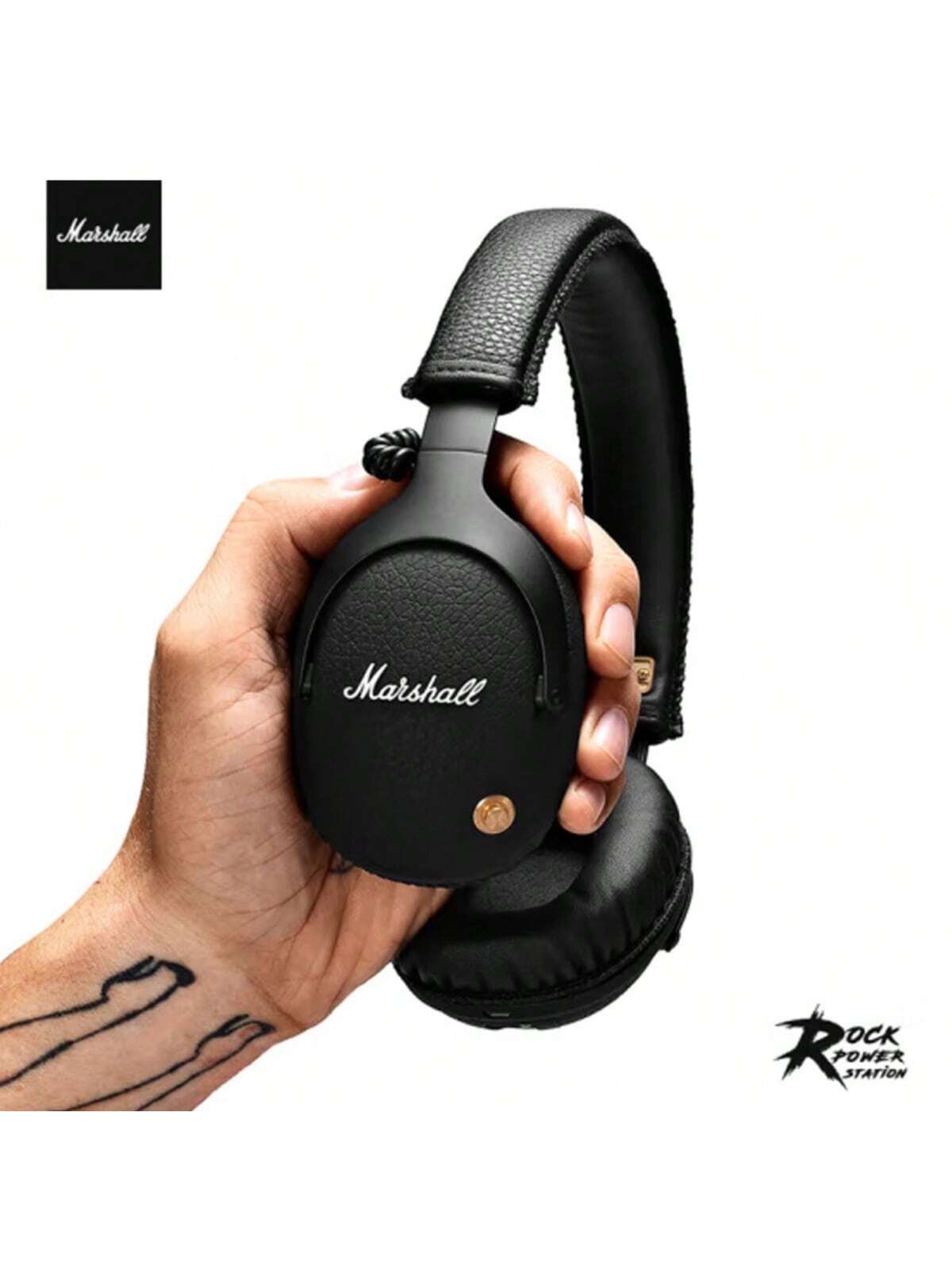 Marshall Monitor Bluetooth Wireless Over-Ear Headphone Folding Outdoor Sports Earphone Pop Rock Music Bluetooth Headsets -...