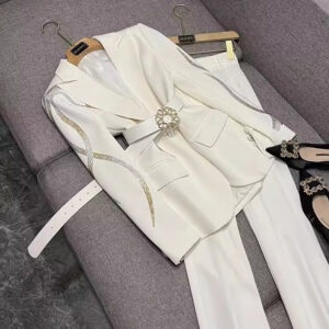 Women's Clothing celebrities, socialites, professional, slim, temperament, colored diamonds, hot diamonds, belted suits, f...