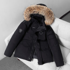 Running men's down jacket the same men's and women's lovers Korea Parker Canada work clothes thickened warm goose down j -...