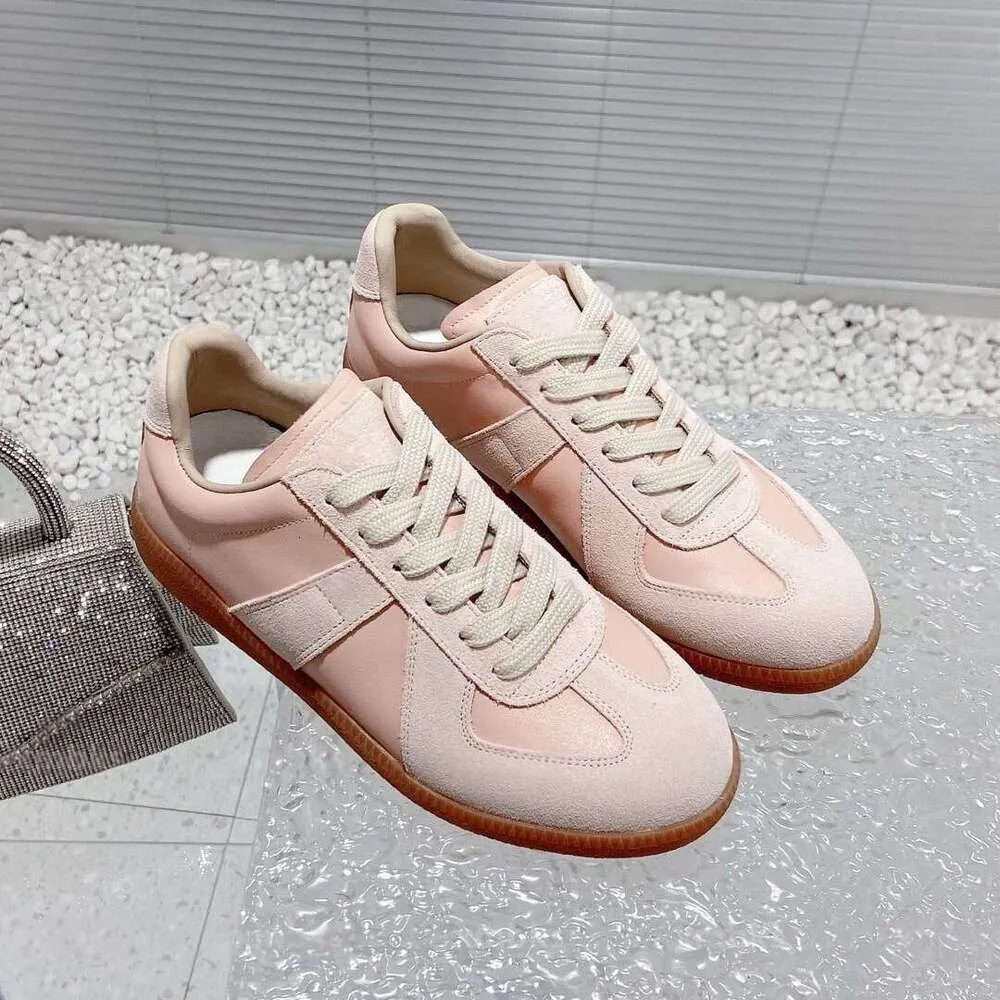 authentic Margiela In-stock Training , Genuine Leather White Men's Height-increasing Casual Sneakers, Women's Flat , Sneak...