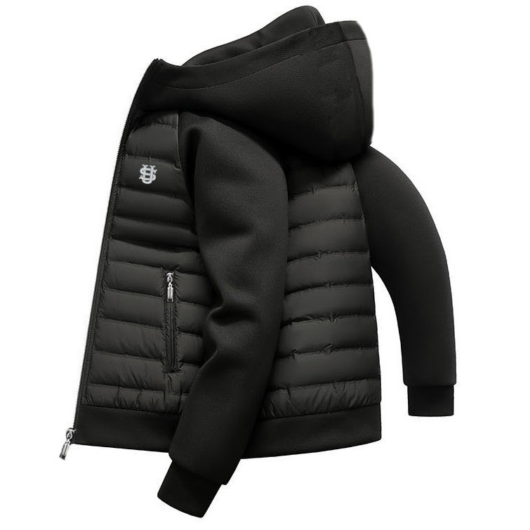 Urban Tech Hooded Jacket For Men & Women - Lightweight Winter Coat With Contrast Paneling, Water-Resistant Polyester (Wh...