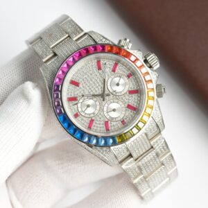 Rainbow Diamond-Studded Starry Sky Luxury Tiger Daytona Mechanical Watch - Herrenschmuck | Technik & Gadgets