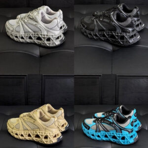 New B35 NXXT Fabric Hollowed Out Rattan Plaid Round Toe Lace Up Low Cut Casual Shoes For Men And Women - Schuhe