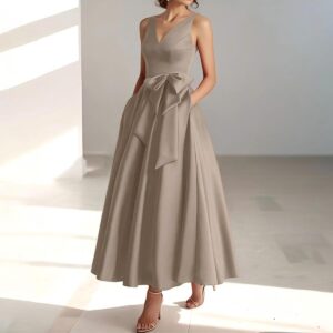 2025 New European American Style Evening Women, V-Neck Elegant Dre, Suitable For Banquets And Daily Wear, Slimming - Damen...