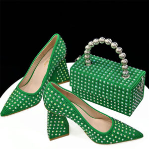 Women Shoe Bag Set Shoe And Set Combination Women S Pointed Toe Back Bag High Heels Irregular Heel Matching Handbag Square...
