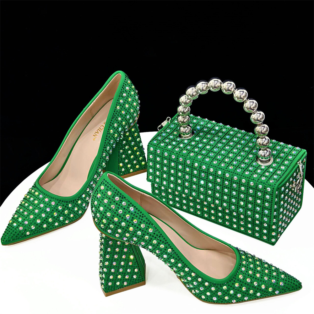 Women Shoe Bag Set Shoe And Set Combination Women S Pointed Toe Back Bag High Heels Irregular Heel Matching Handbag Square...