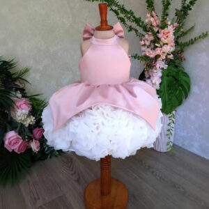 ​​"Dreamy Pink Princess Dress – Satin & Tulle Sleeveless Gown For Girls' Parties, Photos & Special Occasions (80-160cm)"​​...